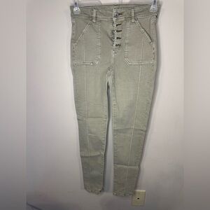 American Eagle womens next level stretch hi rise jegging green jean size 6
